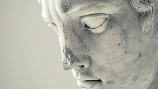 Elegant stone sculpture profile. . photo