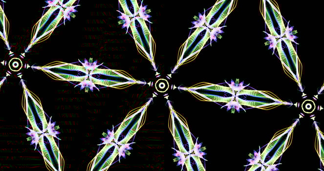 Kaleidoscopic Pattern On Dark Background In Vibrant Colors photo