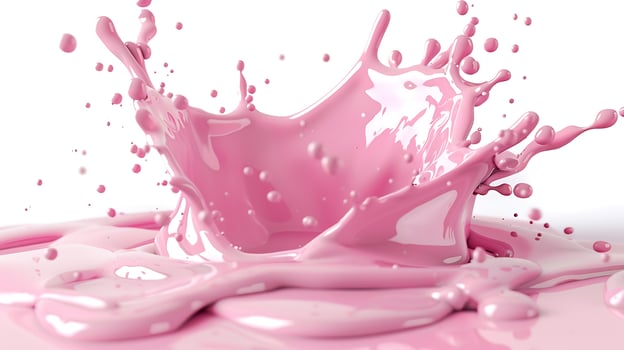 AI generated Splash of pink milk or pink cream isolated on white background photo