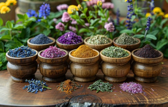 AI generated The ancient Ayurvedic medicine herbs photo