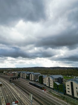 High Angle View From Central Railway Station of Oxford City, England UK. March 23rd, 2024 photo