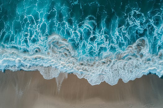 photo vertical overhead shot of a wavy sea