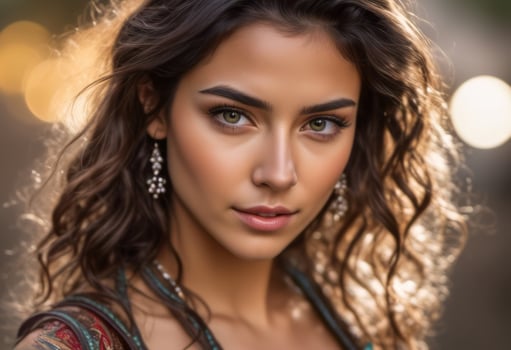 A Portrait Of Breathtakingly Gorgeous, Exotic, Beautiful Woman. photo