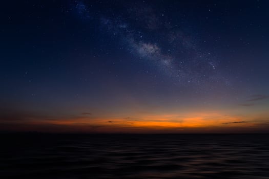 Twilight sky at the lake photo