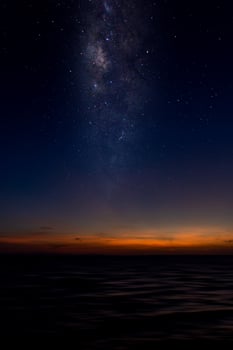 Twilight sky at the lake photo