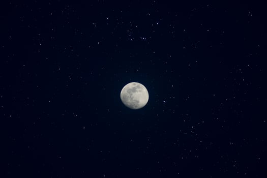 The full moon in the dark night. photo
