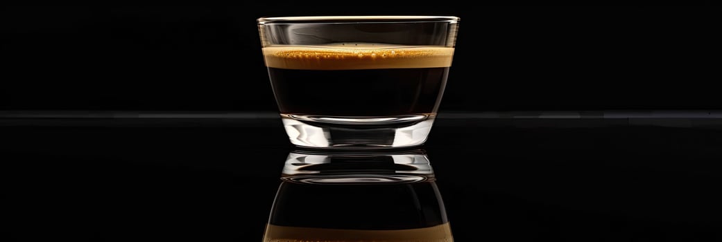 Coffee in Glass Cup on Wet Surface photo