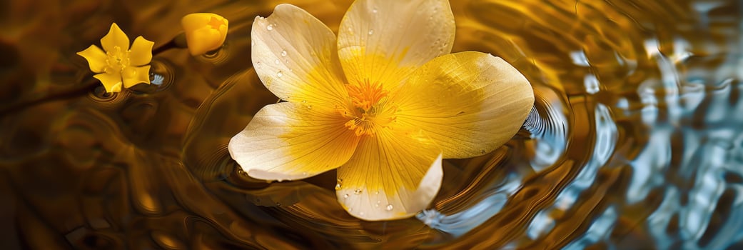 Floating Flower with Yellow Petals photo