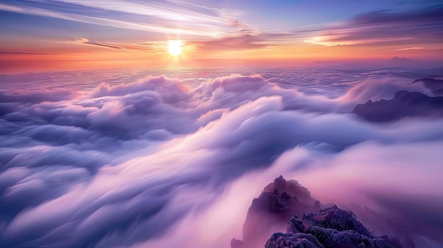 Mountain Fog Landscape View photo