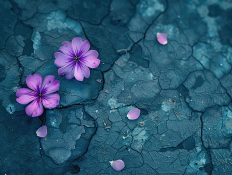 Tiny Purple Floor Flowers Close-Up photo