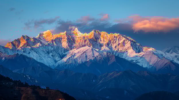 Majestic Mountain Range at Sunset photo