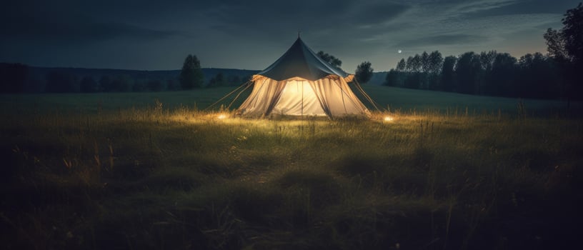 A tent that glows in the dark. photo