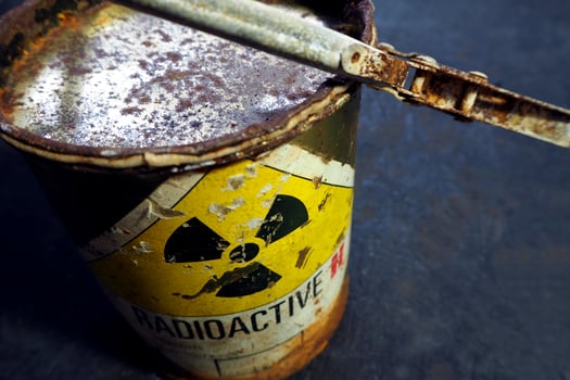 Decay of old Radioactive material container photo