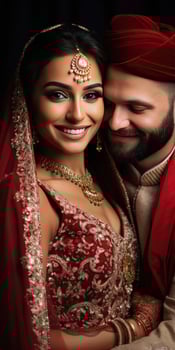 AI generated Pictures Happy Indian family close-up. Generative AI photo