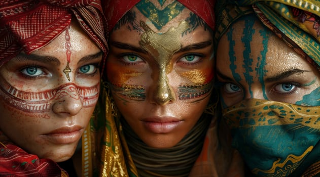 Vivid Tribal Painted Faces photo