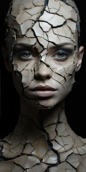 AI generated Makeup for girl with dry and cracked skin. Theme of cosmetology. Generative AI photo
