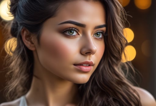 A Portrait Of Breathtakingly Gorgeous, Exotic, Beautiful Woman. photo