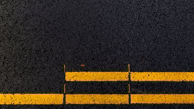 Vivid Yellow No Parking Lines, Urban Infrastructure Detail. photo