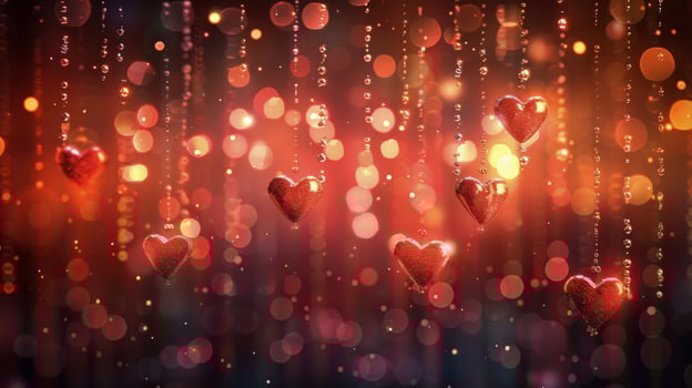 AI generated Two Hearts on Shiny Surface photo