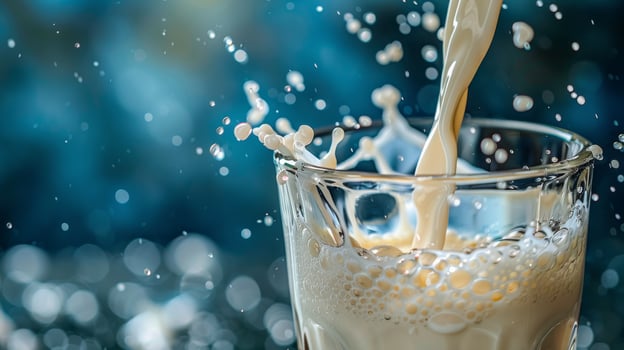 AI generated Glass of Milk With Splash photo
