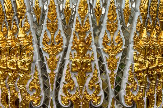 The Thai National Art In the old temple photo