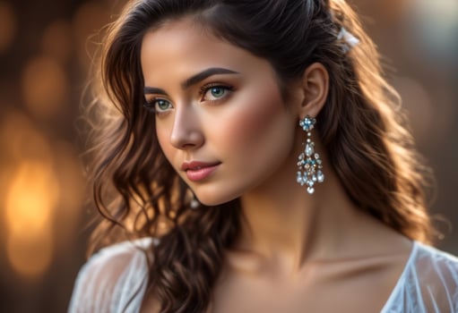 A Portrait Of Breathtakingly Gorgeous, Exotic, Beautiful Woman. photo