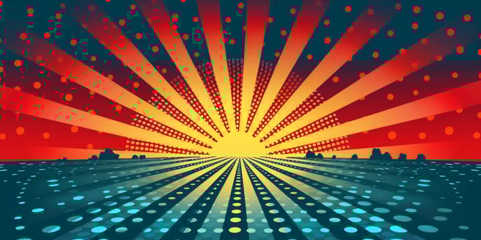 AI generated retro comic book pop art background with dots, cartoon halftone background photo