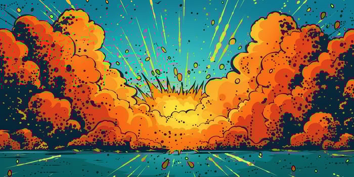 AI generated retro comic book pop art background with dots, cartoon halftone background photo