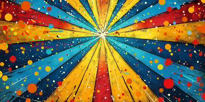 AI generated retro comic book pop art background with dots, cartoon halftone background photo
