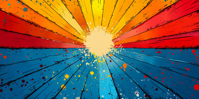 AI generated retro comic book pop art background with dots, cartoon halftone background photo