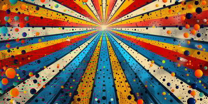AI generated retro comic book pop art background with dots, cartoon halftone background photo
