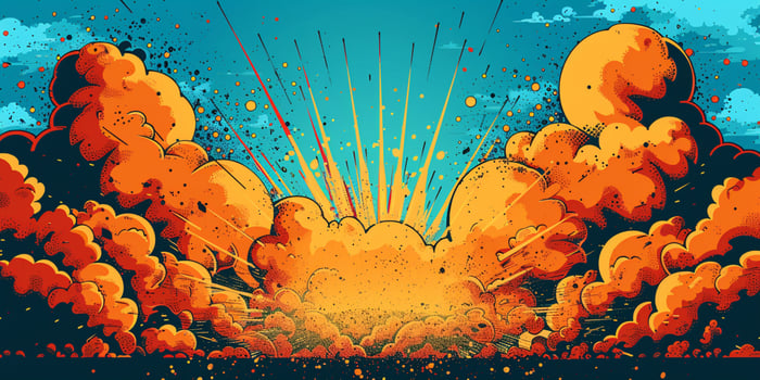 AI generated retro comic book pop art background with dots, cartoon halftone background photo
