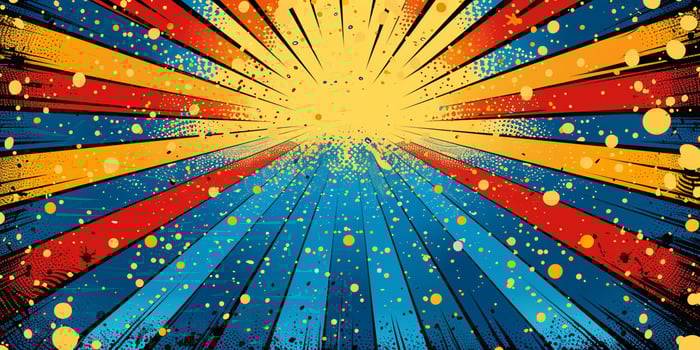 AI generated retro comic book pop art background with dots, cartoon halftone background photo