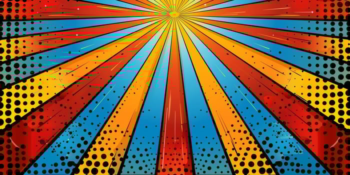 AI generated retro comic book pop art background with dots, cartoon halftone background photo