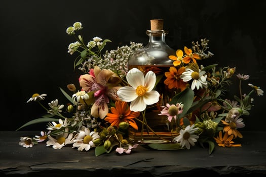 Natural bach flower essence still life photo