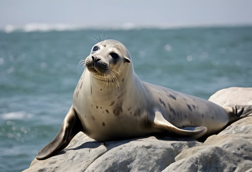 A view of a Grey Seal in the water photo