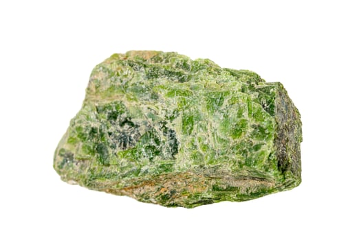 Macro Diopside mineral stone on a white background photo
