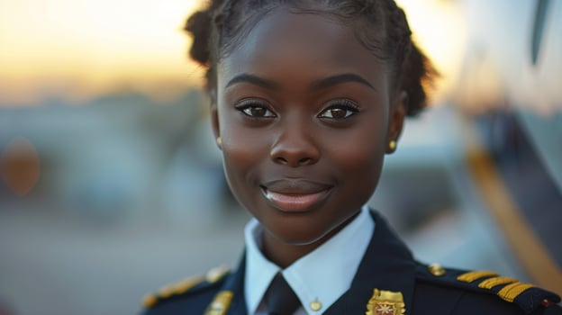 AI generated Smiling Woman in Uniform photo