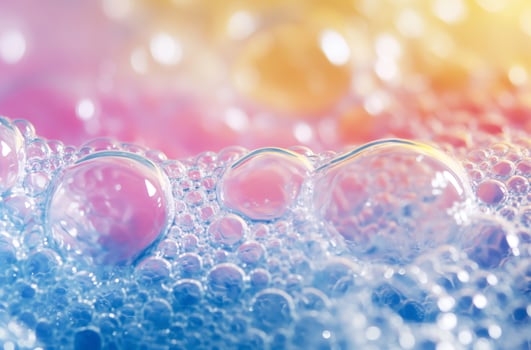 AI generated Colorful soap bubbles photo