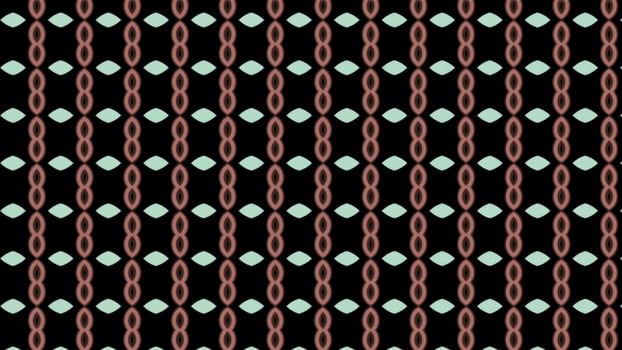 Rows of different shapes appear and disappear. Animation. Abstract ovals and rhombuses arranged symmetrically in rows blinking on black background, seamless loop, motion graphics. photo