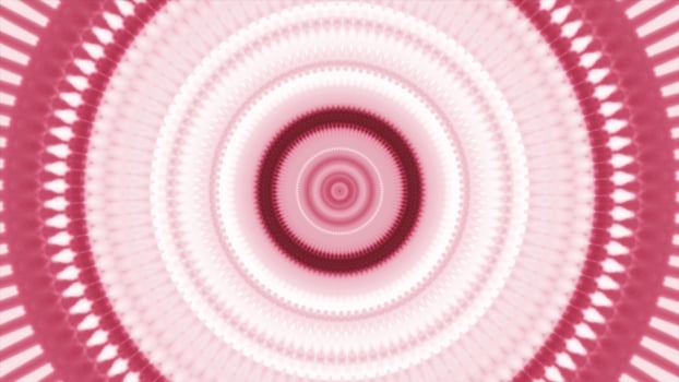 Abstract circles of pink light moving inside the tightening funnel. Animation. Bright colorful wide rings flowing towards the center into one point. photo