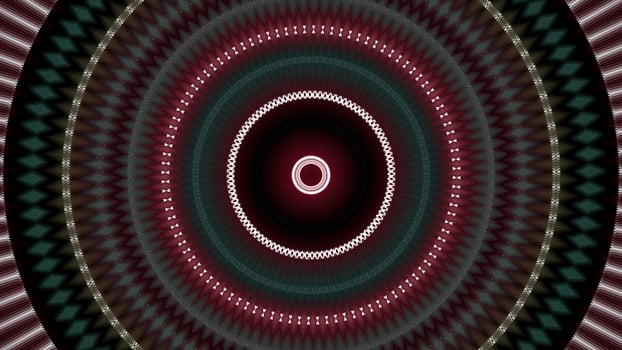 Abstract blinking spreading circle shapes. Animation. Effect of mandala, hypnotic radial rings background. photo
