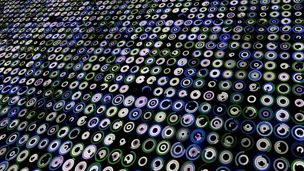 Abstract field of small same size loading rings. Animation. Digital background with small icons, concept of internet. photo