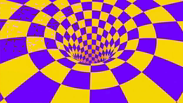 Chequered optical Illusion. Animation. Abstract visualization of a space wormhole or black hole. photo