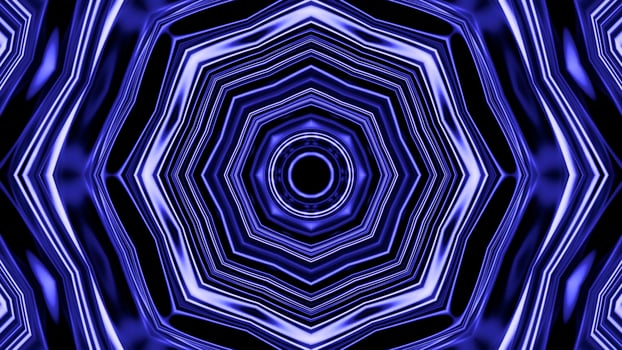 Psychedelic hypnotic digital kaleidoscopic motion background. Design. Endless corridor of fractal shapes. photo