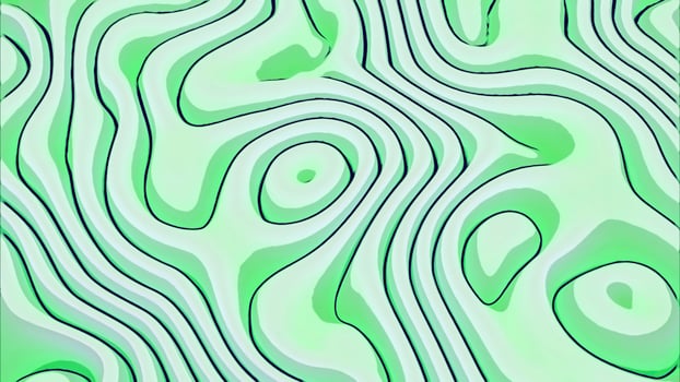 Abstract gradient waves background. Design. Green tones of transforming curves. photo