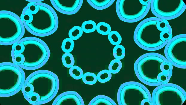 Abstract motion that forms a circle ornament pattern. Design. Kaleidoscope with oval shapes. photo