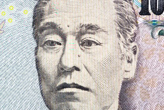 Fukuzawa Yukichi a closeup portrait from Japanese money photo