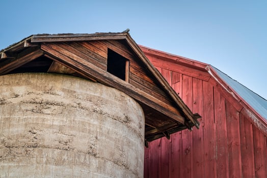 detail of old red barn photo