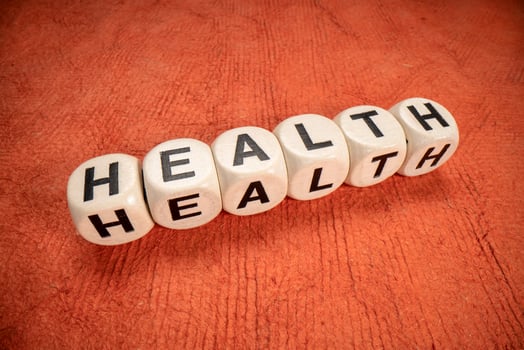 health word in letter cubes photo